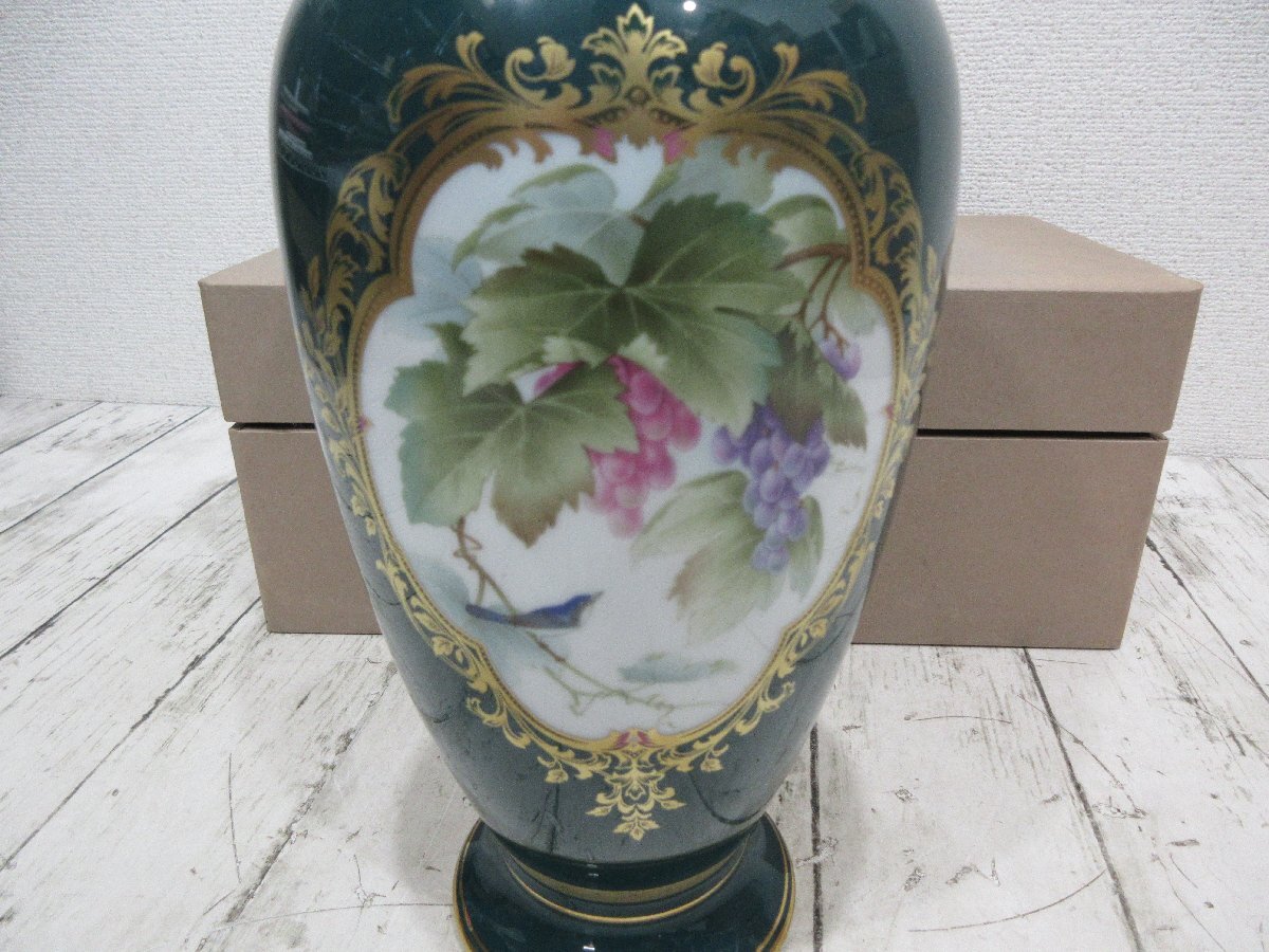 華麗なる芸術品】ノリタケ スタジオコレクション花瓶、「葡萄と