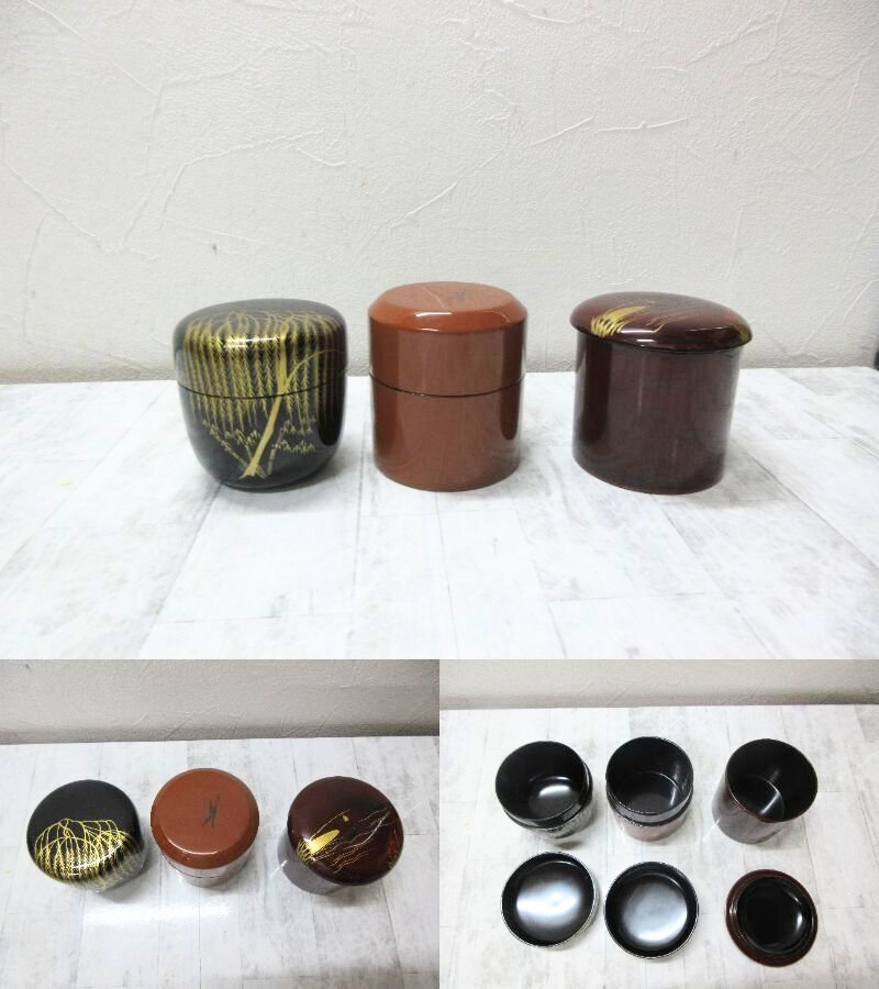 春慶塗の雅】塗師 峰春 井伊宗観好 十二月茶器 棗を買い取りました 